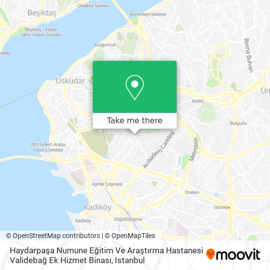 Haydarpaşa Numune Eğitim Ve Araştırma Hastanesi Validebağ Ek Hizmet Binası map