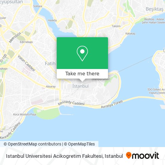 Istanbul Universitesi Acikogretim Fakultesi map