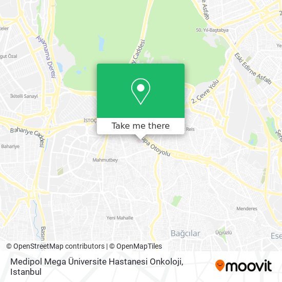 Medipol Mega Üniversite Hastanesi Onkoloji map