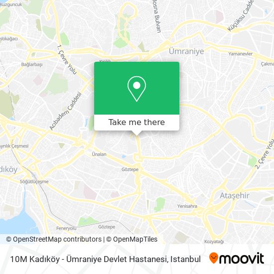 10M Kadıköy - Ümraniye Devlet Hastanesi map