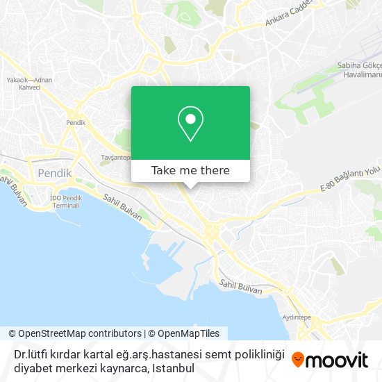 Dr.lütfi kırdar kartal eğ.arş.hastanesi semt polikliniği diyabet merkezi kaynarca map