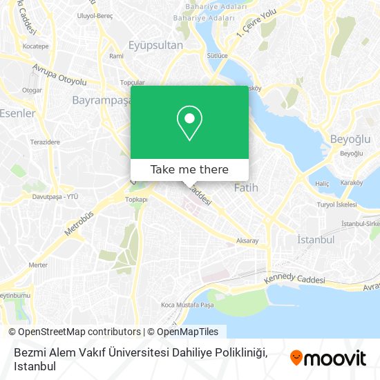 Bezmi Alem Vakıf Üniversitesi Dahiliye Polikliniği map