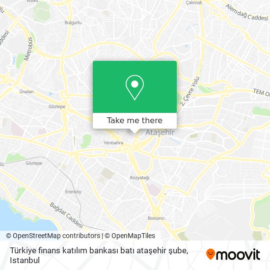 Türkiye finans katılım bankası batı ataşehir şube map