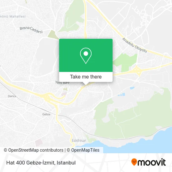 Hat 400 Gebze-İzmit map