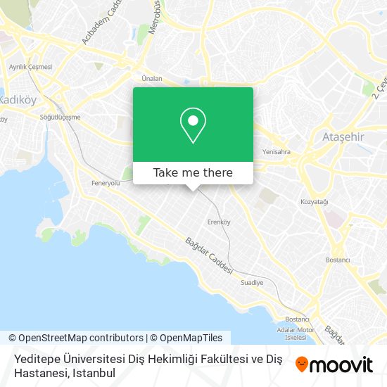 Yeditepe Üniversitesi Diş Hekimliği Fakültesi ve Diş Hastanesi map