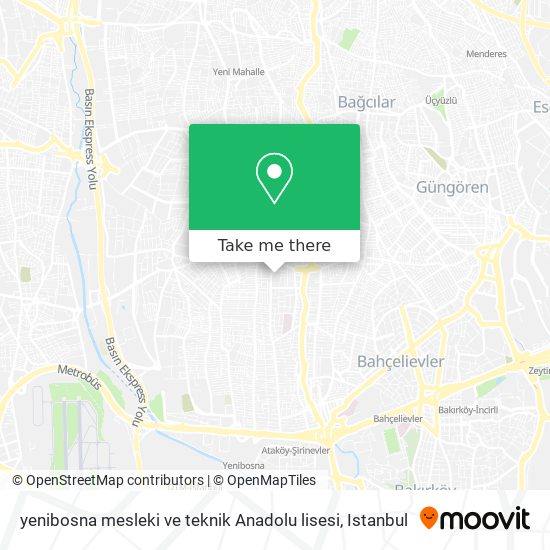 yenibosna mesleki ve teknik Anadolu lisesi map