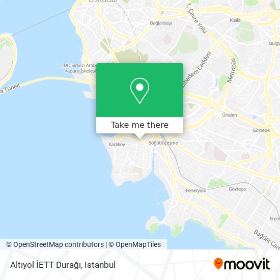 how to get to altiyol iett duragi in osmanaga kadikoy by bus cable car train metro or ferry