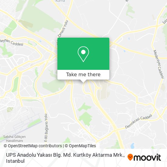 UPS Anadolu Yakası Blg. Md. Kurtköy Aktarma Mrk. map
