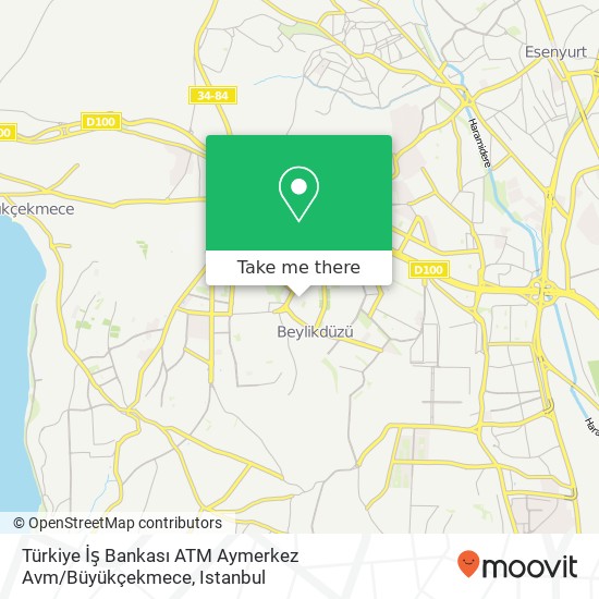 Türkiye İş Bankası ATM Aymerkez Avm / Büyükçekmece map