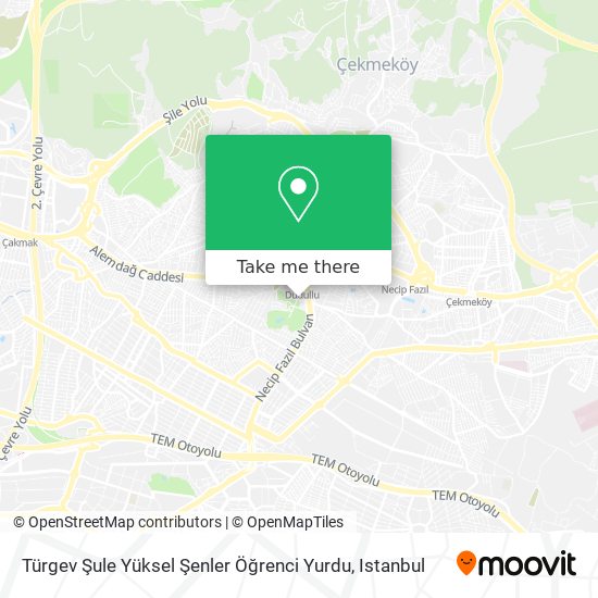 Türgev Şule Yüksel Şenler Öğrenci Yurdu map