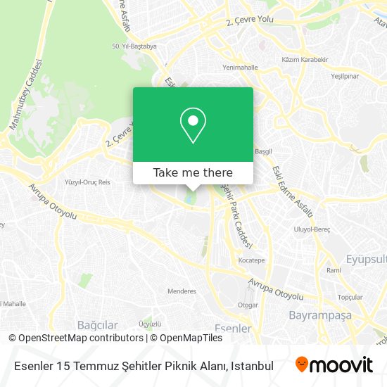 Esenler 15 Temmuz Şehitler Piknik Alanı map