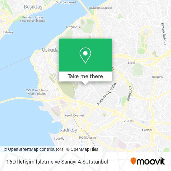 16D İletişim İşletme ve Sanayi A.Ş. map