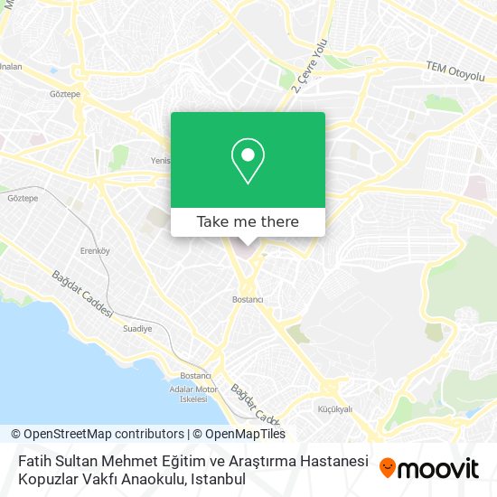 Fatih Sultan Mehmet Eğitim ve Araştırma Hastanesi Kopuzlar Vakfı Anaokulu map