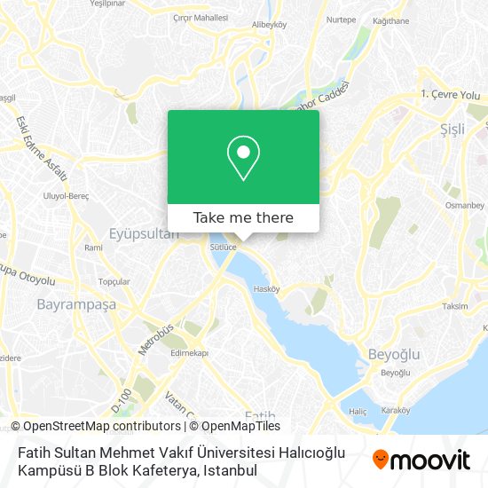 Fatih Sultan Mehmet Vakıf Üniversitesi Halıcıoğlu Kampüsü B Blok Kafeterya map