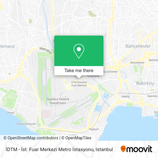 İDTM - İst. Fuar Merkezi Metro İstasyonu map