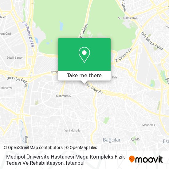 Medipol Üniversite Hastanesi Mega Kompleks Fizik Tedavi Ve Rehabilitasyon map