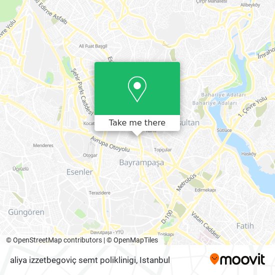 aliya izzetbegoviç semt poliklinigi map
