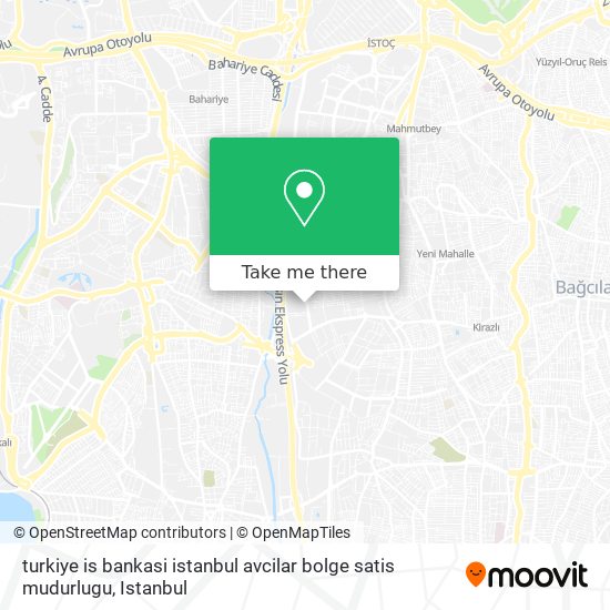 turkiye is bankasi istanbul avcilar bolge satis mudurlugu map