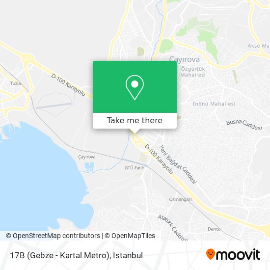 17B (Gebze - Kartal Metro) map