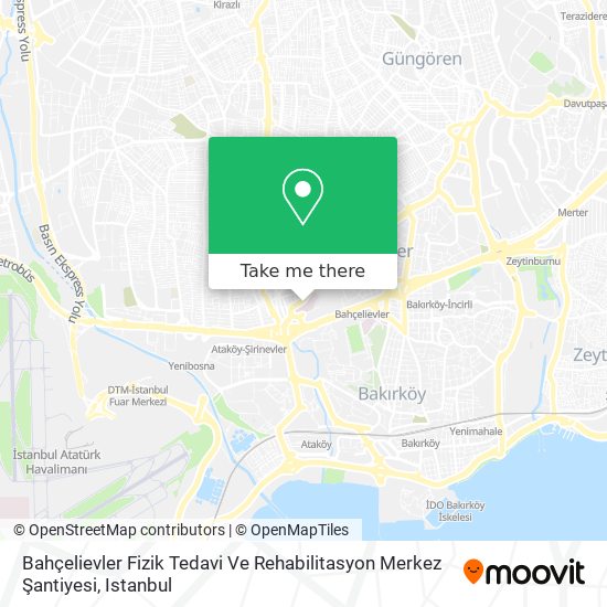 Bahçelievler Fizik Tedavi Ve Rehabilitasyon Merkez Şantiyesi map