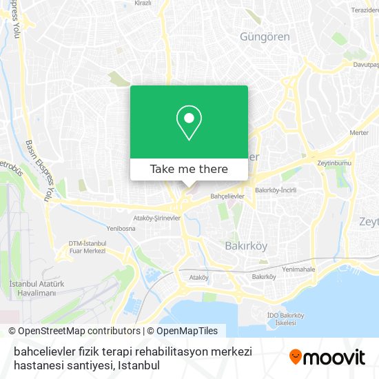 bahcelievler fizik terapi rehabilitasyon merkezi hastanesi santiyesi map