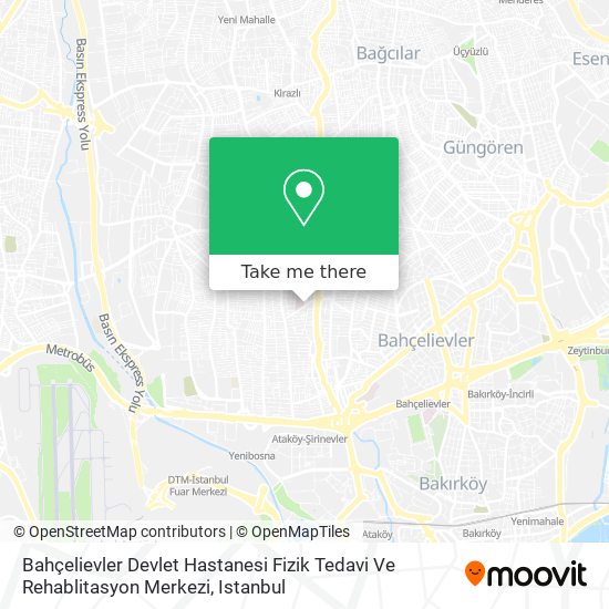 Bahçelievler Devlet Hastanesi Fizik Tedavi Ve Rehablitasyon Merkezi map