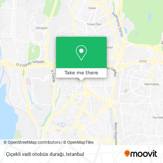 Çiçekli vadi otobüs durağı map