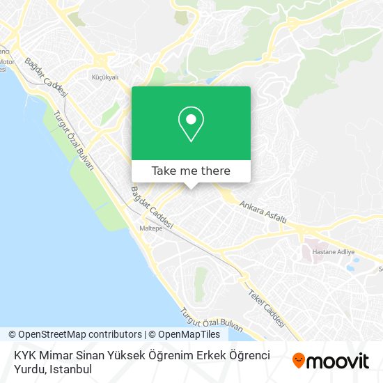 how to get to kyk mimar sinan yuksek ogrenim erkek ogrenci yurdu in maltepe by bus metro cable car ferry or train