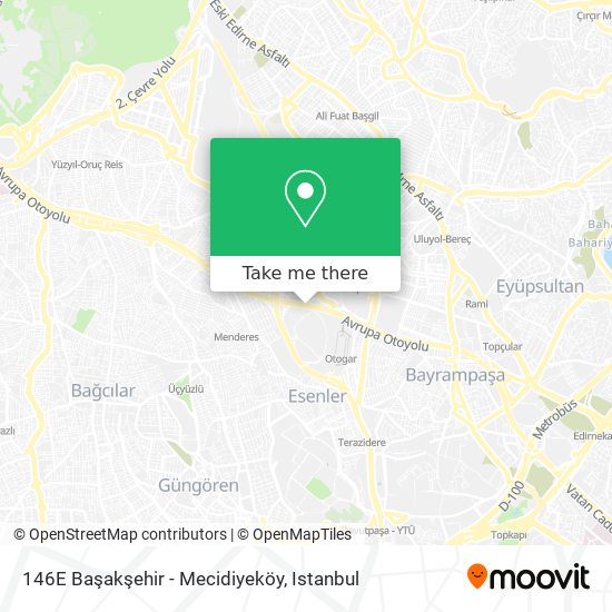 146E Başakşehir - Mecidiyeköy map
