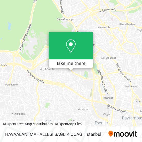 HAVAALANI MAHALLESİ SAĞLIK OCAĞI map