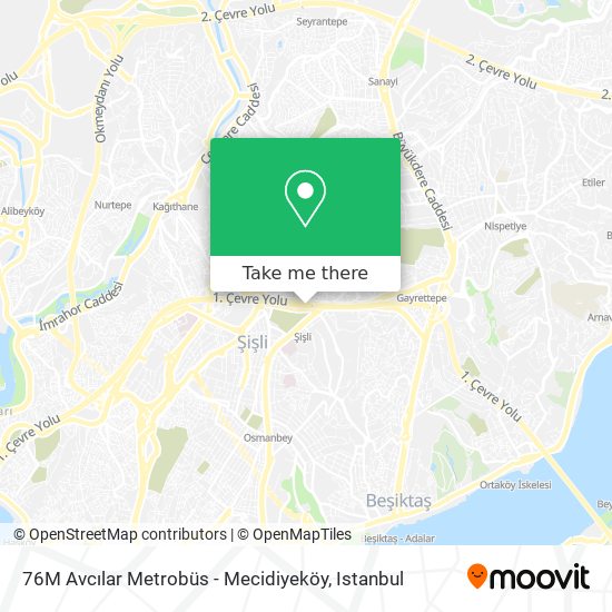 76M Avcılar Metrobüs - Mecidiyeköy map