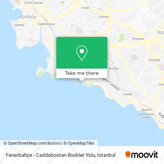 Fenerbahçe - Caddebostan Bisiklet Yolu map