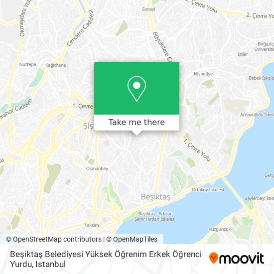 Beşiktaş Belediyesi Yüksek Öğrenim Erkek Öğrenci Yurdu map