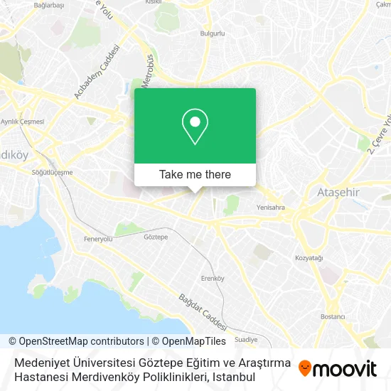 Medeniyet Üniversitesi Göztepe Eğitim ve Araştırma Hastanesi Merdivenköy Poliklinikleri map