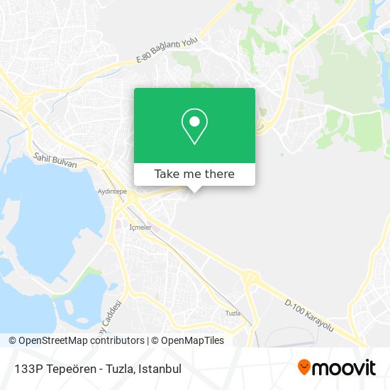 133P Tepeören - Tuzla map