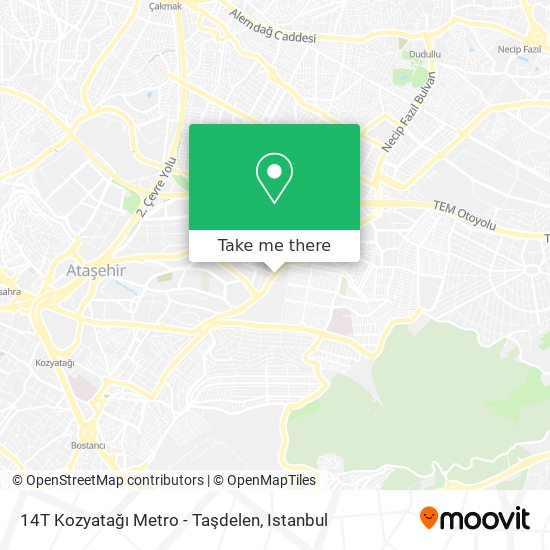 14T Kozyatağı Metro - Taşdelen map