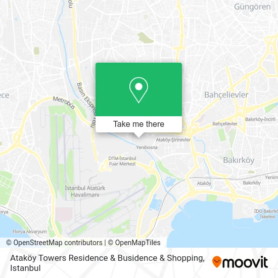 Ataköy Towers Residence & Busidence & Shopping map