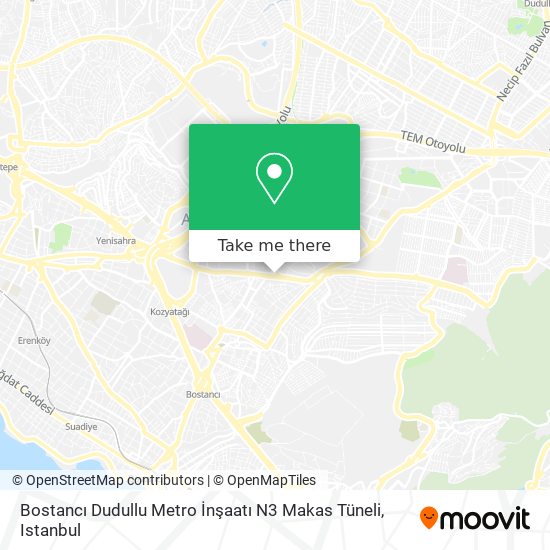Bostancı Dudullu Metro İnşaatı N3 Makas Tüneli map