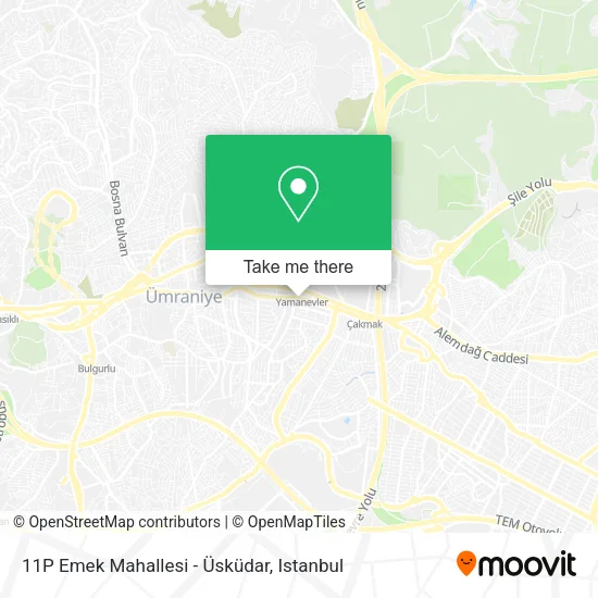 11P Emek Mahallesi - Üsküdar map