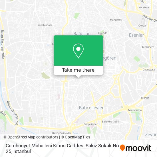 Cumhuriyet Mahallesi Kıbrıs Caddesi Sakız Sokak No 25 map