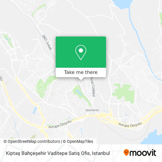 Kiptaş Bahçeşehir Vaditepe Satış Ofis map