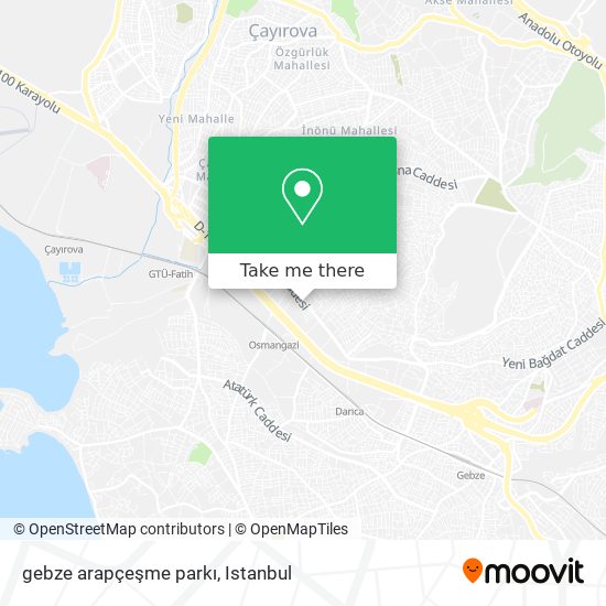 gebze arapçeşme parkı map