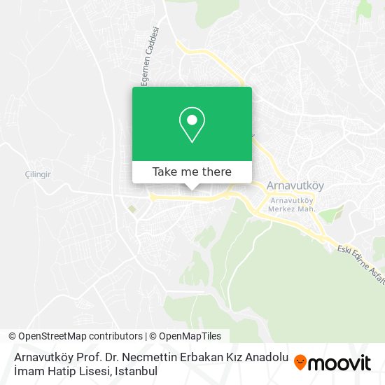 Arnavutköy Prof. Dr. Necmettin Erbakan Kız Anadolu İmam Hatip Lisesi map