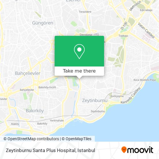 Zeytinburnu Santa Plus Hospital map