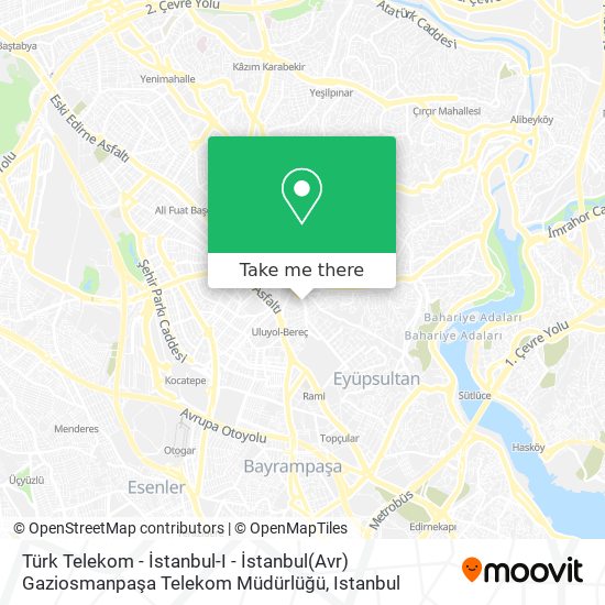 Türk Telekom - İstanbul-I - İstanbul(Avr) Gaziosmanpaşa Telekom Müdürlüğü map