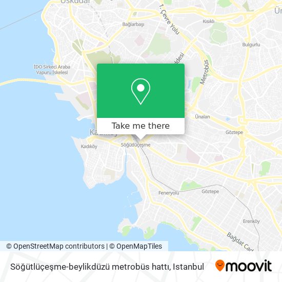 Söğütlüçeşme-beylikdüzü metrobüs hattı map