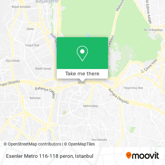 Esenler Metro 116-118 peron map