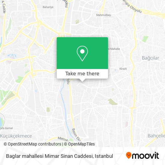 Baglar mahallesi Mimar Sinan Caddesi map