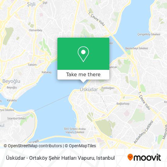 Üsküdar - Ortaköy Şehir Hatları Vapuru map