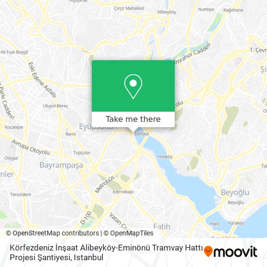 Körfezdeniz İnşaat Alibeyköy-Eminönü Tramvay Hattı Projesi Şantiyesi map